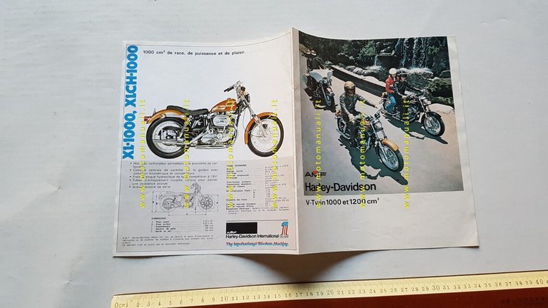 Harley-Davidson modelli 1000-1200 1975 depliant originale FRANCESE