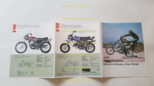 Harley-Davidson moto strada-fuoristrada 90-125-175-250 1975 depliant originale