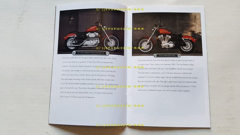 Harley-Davidson produzione modelli 1999 depliant USA originale testo inglese