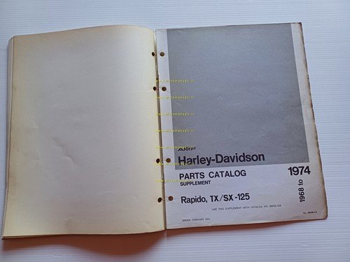 Harley-Davidson Rapido 125 - TX 125 1968-73 catalogo ricambi originale …
