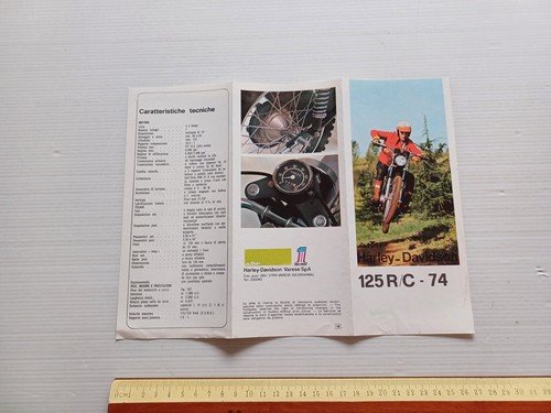 Harley-Davidson RC 125 1974 depliant italiano originale