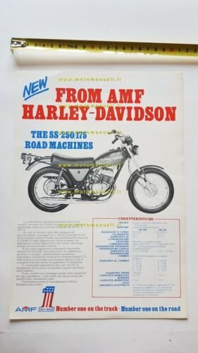 Harley-Davidson SS 125-175-250 1974 depliant ITALIANO originale brochure