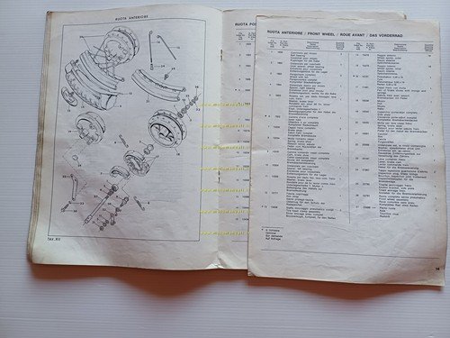 Harley-Davidson SS 125 1976 catalogo ricambi originale italiano