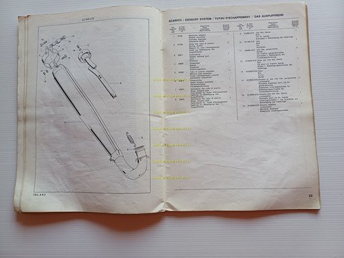 Harley-Davidson SS 125 1976 catalogo ricambi originale italiano