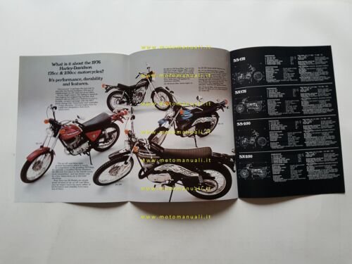Harley-Davidson SS 125-250 - SX 175-250 1976 depliant USA originale