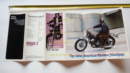 Harley-Davidson SS 350 1973 depliant ITALIANO originale brochure