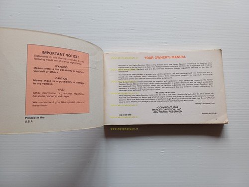 Harley-Davidson tutti modelli 1990 manuale uso manutenzione inglese originale