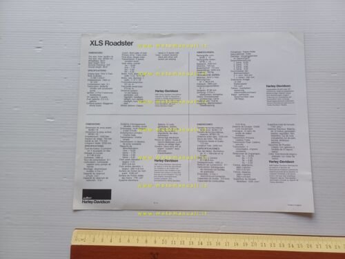 Harley-Davidson XLS Roadster 1000 1981 depliant USA originale