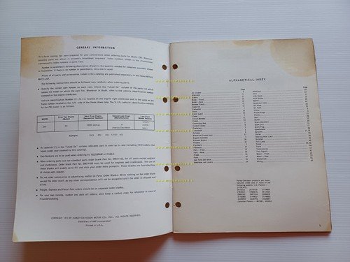 Harley-Davidson Z 90 1973 catalogo ricambi originale USA