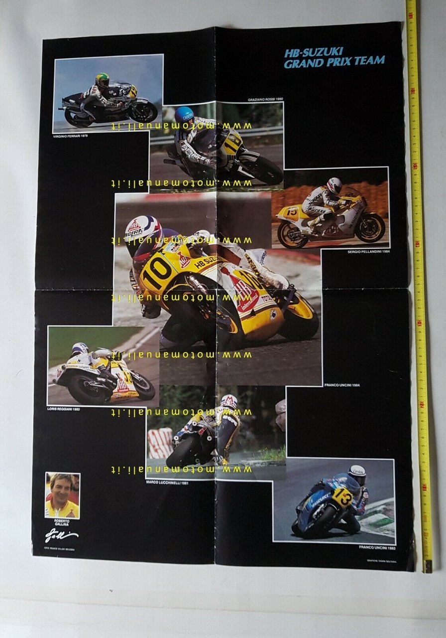 HB-Suzuki Grand Prix Team 1985 poster manifesto originale no depliant …
