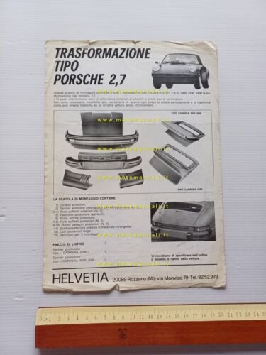 Helvetia trasformazione Maggiolino Rolls Royce depliant italiano originale