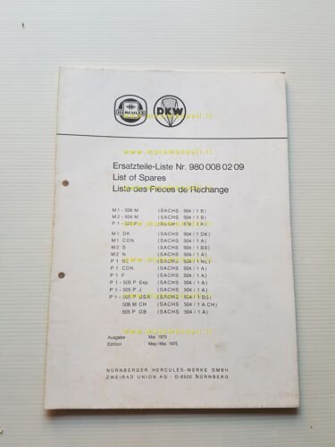 Hercules DKW 50 M1 506 M-M2 504 M-P1 505 1975 …