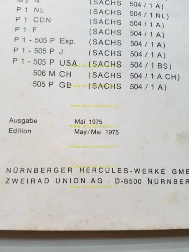 Hercules DKW 50 M1 506 M-M2 504 M-P1 505 1975 …