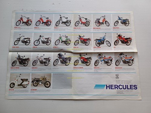 Hercules produzione modelli 50 - 80 125 1981 depliant poster …