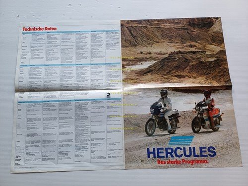 Hercules produzione modelli 50 - 80 125 1981 depliant poster …