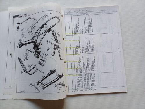 Hercules Sachs K 125 S 1977 catalogo ricambi TELAIO frame …