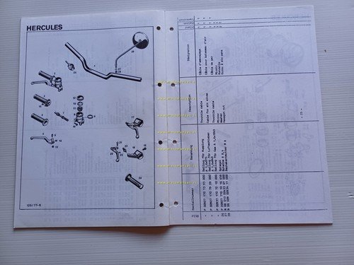 Hercules Sachs K 125 S 1977 catalogo ricambi TELAIO frame …