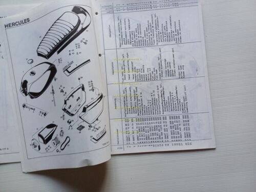 Hercules Sachs K 125 S 1977 catalogo ricambi TELAIO frame …
