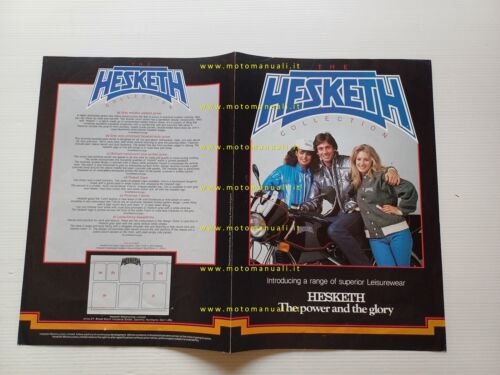 Hesketh Linea abbigliamento 1981 depliant inglese originale