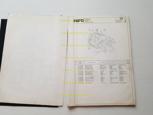 HIRO 125 1977 catalogo ricambi MOTORE originale ENGINE spare parts …
