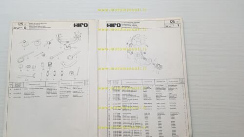 HIRO motore 125 1977 catalogo ricambi originale spare parts list