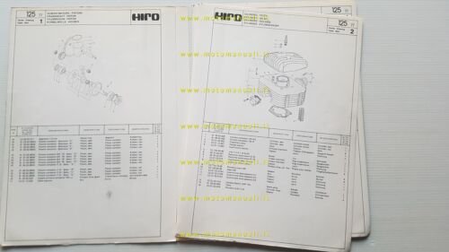 HIRO motore 125 1977 catalogo ricambi originale spare parts list