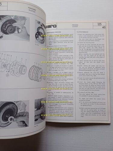 HIRO motore 125 1977 manuale officina originale engine workshop manual