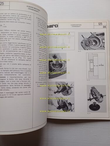 HIRO motore 125 1977 manuale officina originale engine workshop manual
