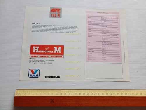 HM Honda CRE 125 R Enduro 1990 depliant italiano originale