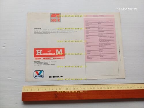HM Honda CRE 500 R Enduro 1990 depliant originale italiano