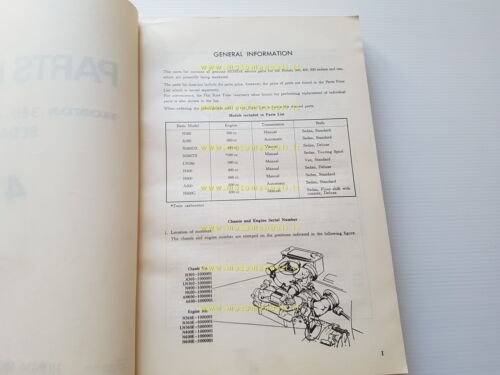 HONDA 350 400 600 Sedan - Van 1973 catalogo ricambi …
