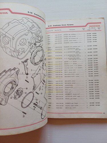 Honda 90 C200 1966-67 catalogo ricambi originale