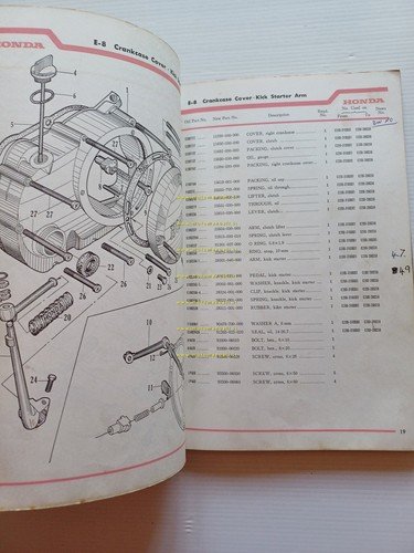 Honda 90 C200 1966-67 catalogo ricambi originale