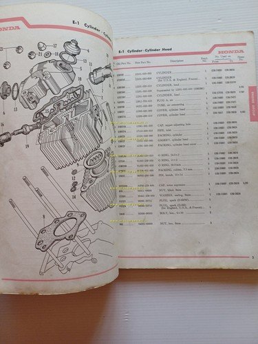 Honda 90 C200 1966-67 catalogo ricambi originale