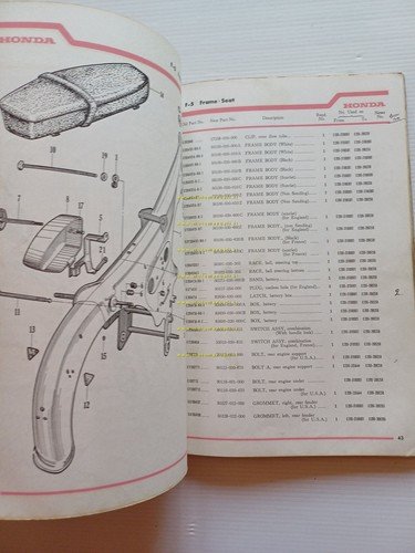 Honda 90 C200 1966-67 catalogo ricambi originale