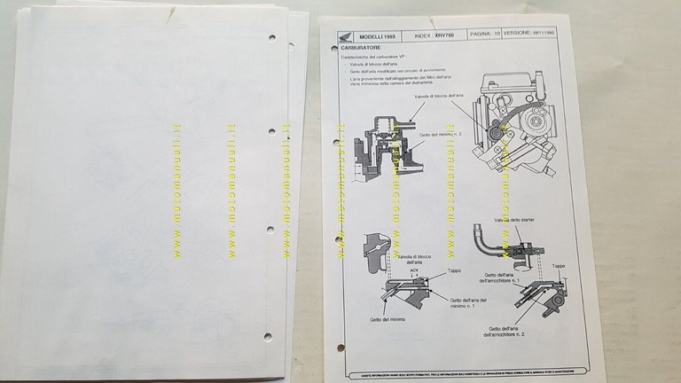 HONDA Africa Twin XRV 750 1993 opuscolo aggiornamento per meccanici …