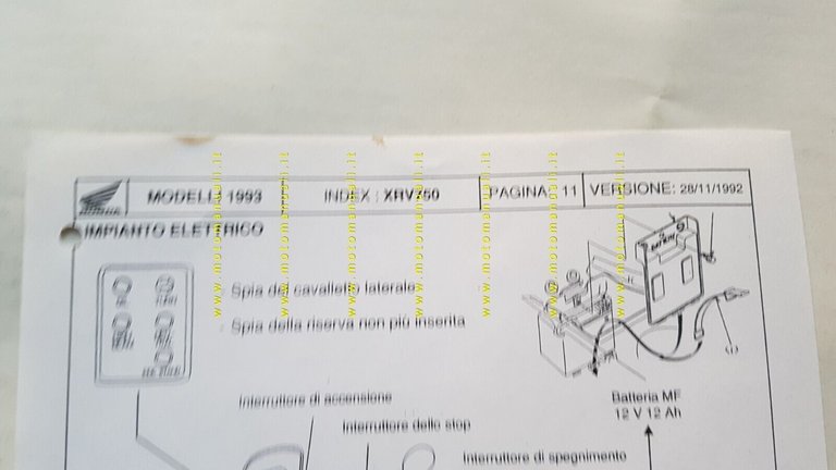 HONDA Africa Twin XRV 750 1993 opuscolo aggiornamento per meccanici …