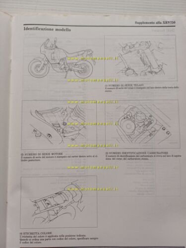 Honda Africa Twin XRV 750 VARIANTI 1991 manuale officina ITALIANO …