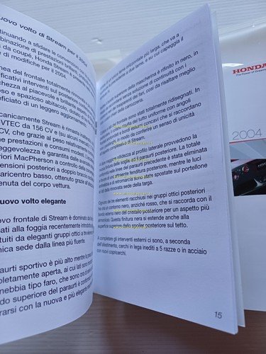Honda auto Salone Ginevra modelli 2004 cartella stampa originale italiano