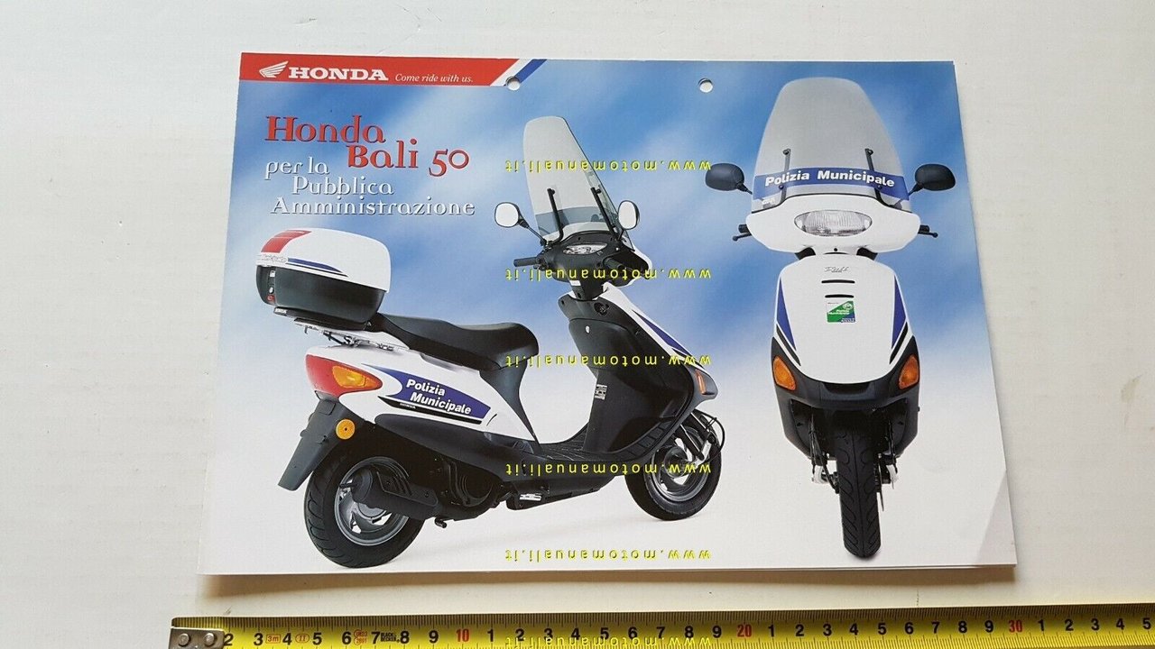 Honda Bali 50 Polizia Municipale depliant scooter originale ITALIANO brochure