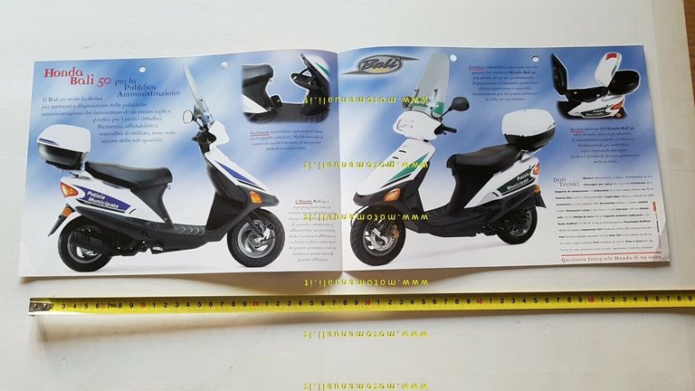 Honda Bali 50 Polizia Municipale depliant scooter originale ITALIANO brochure