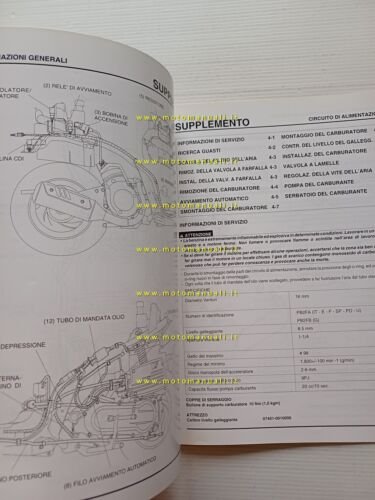 Honda Bali SJ 100 VARIANTI 1996 manuale officina ITALIANO originale