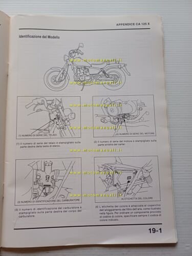 Honda CA 125 VARIANTI manuale officina ITALIANO originale