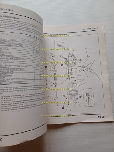 Honda CA 125 VARIANTI manuale officina ITALIANO originale