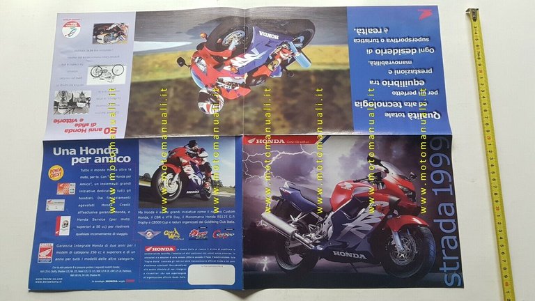 Honda catalogo modelli 1999 depliant poster originale moto brochure