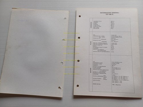 Honda CB 1100 F scheda informazioni tecniche manuale officina italiano …