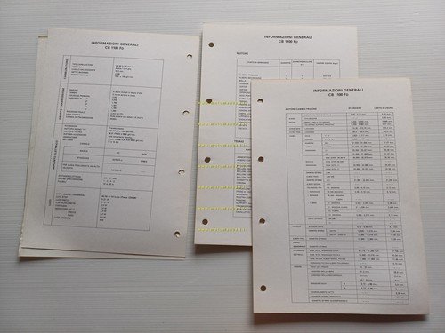 Honda CB 1100 F scheda informazioni tecniche manuale officina italiano …