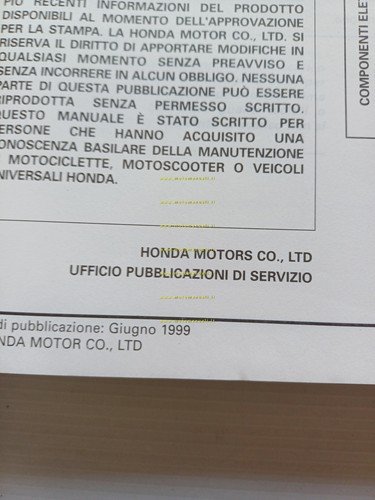 HONDA CB 1100 SF 1999 manuale officina ITALIANO originale
