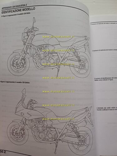 Honda CB 1300-A-S-SA VARIANTI 2005 manuale officina ITALIANO originale