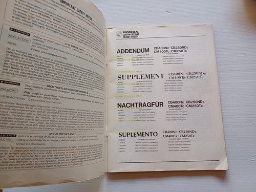 Honda CB 250-CB 400 N - CM 250-CM 400 T …